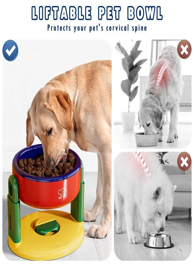 Dayinkes Liftable Pet Bowl, Adjustable Height Non-slip Dog Cat Dish, With Detachable Suction Cup, Feeder for Cervical Spine Protection, Anti-Tip Anti-Spill Food Water Bowls for Medium Large Pets (Red) - Image 3